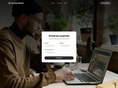 Content Seed account sign-up screen