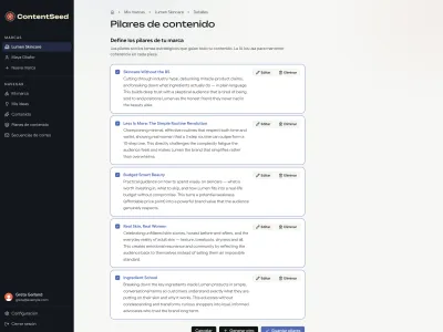 Content Seed brand pillars