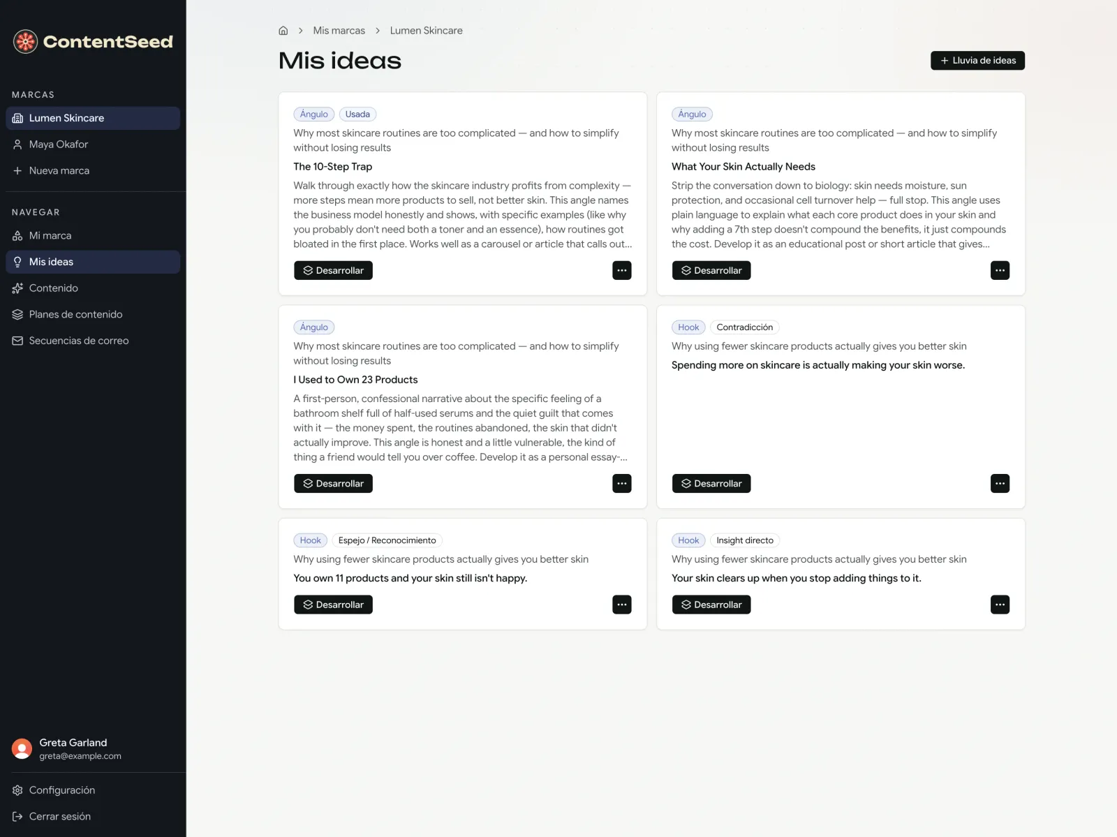 Content Seed idea generation