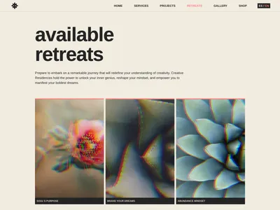 Available retreats section on a retreat page